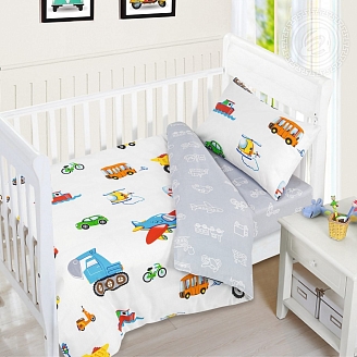 Постельное белье в кроватку бязь арт.130 Моторчик