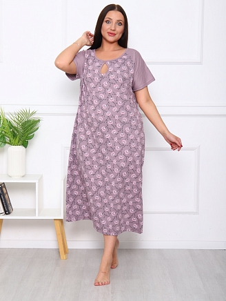 Женская ночная сорочка М-088 / верба бежевая