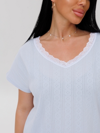 Женская пижама П-115(Риб) / Серо-голубой