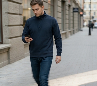 Мужской джемпер 52723 / темно-синий