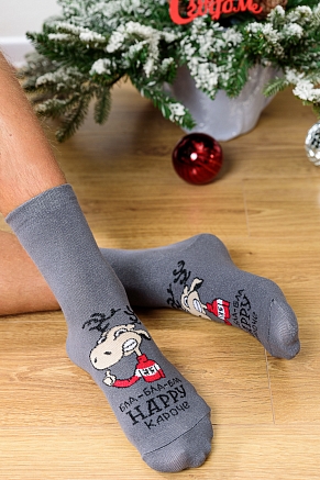 Мужские носки стандарт Бла-бла-бла / серый