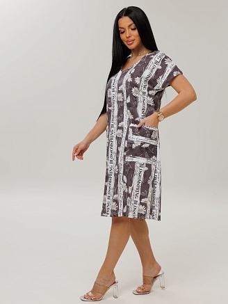 Женская туника Т-207(К) / Какао (цветы)