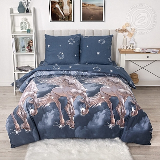 Постельное бельё поплин De Luxe Пегас