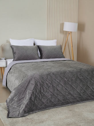 Набор покрывало и чехлы на подушку Кристалл / Графит