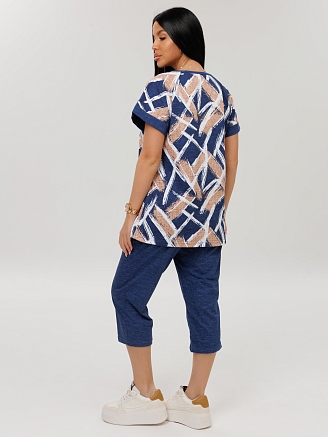 Женский костюм  К-119(К) / Синий (штрихи)