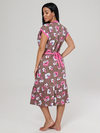 Женский халат Кимоно ХК-671 / Табак розовый