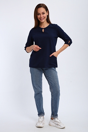 Кофта женская из футера Анфиса / Темно-синий