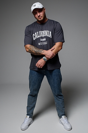 Мужская футболка 8503/1 / антрацит+калифорния