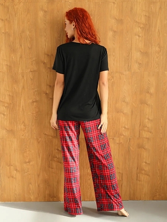 Женский костюм с брюками 2241 / Красный