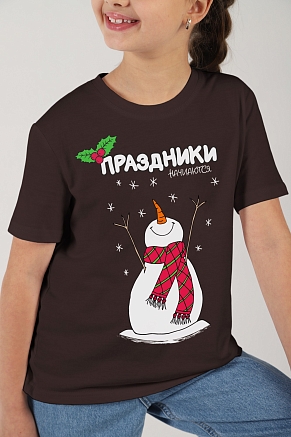 Детская футболка для девочки Карнавал-1 / шоколадный