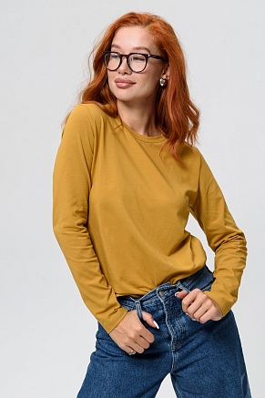 Женский лонгслив 14436/1 / горчичный
