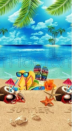 Полотенце банное вафельное №242 / Отпуск