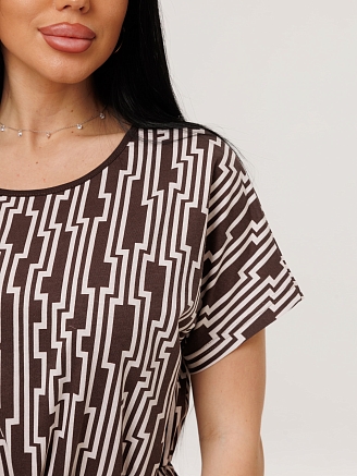 Женская туника Т-205(К) / Коричневый (узоры)