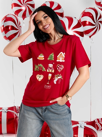 Женская футболка мод.2083/1 / Красный