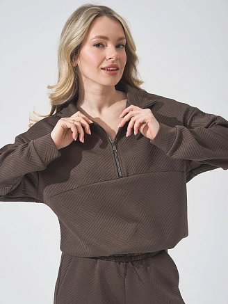 Женский костюм "Жаккард" 2450-Жак / Коричневый