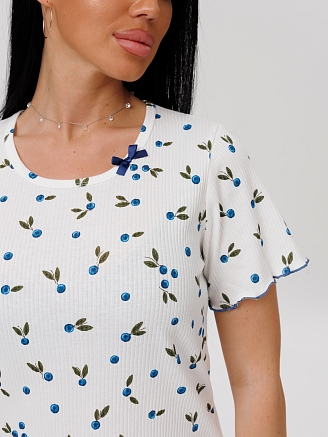 Женская пижама П-97(Каш) / Молочный (черника)