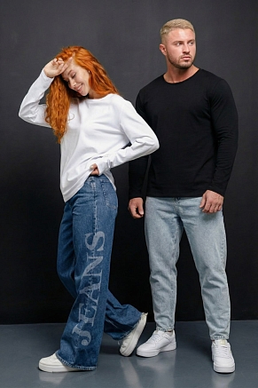 Набор футболок 14403/1 с дл.рукавом / белый+черный