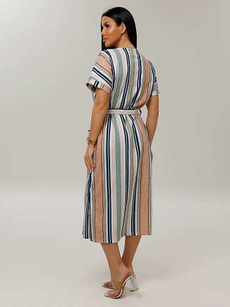 Женский халат Х-102(К) / Бежевый (полосы)