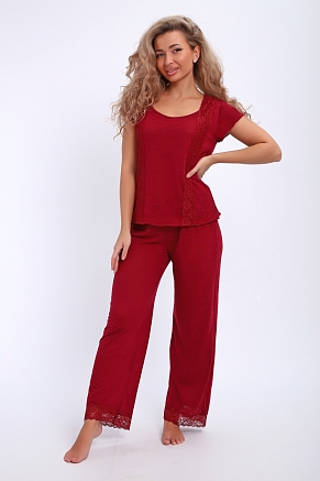 Женская пижама 29018 / бордовый