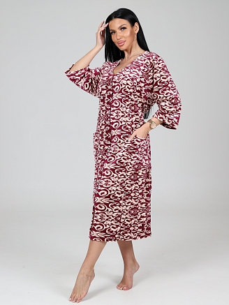 Женский халат Персона ХВ-780 / Бордо с завитками