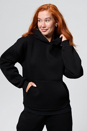 Женская толстовка 14428 оверсайз / черный