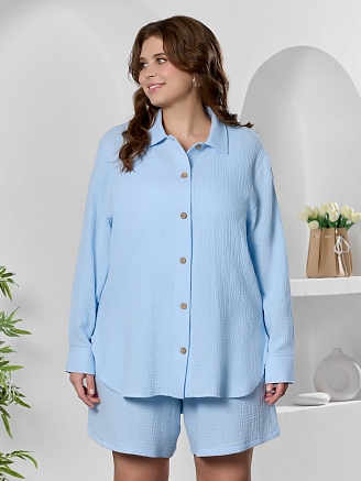 Женская рубашка Вуаль-6 / голубой