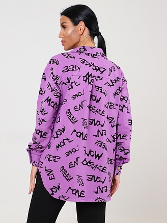 Женский жакет МАКСИ ЖФ-53 / Сирень, черные надписи