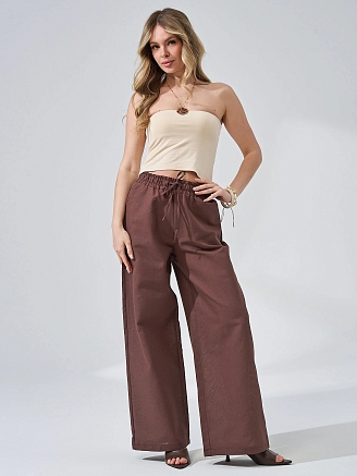 Женские брюки "Льняная палитра" 2473-П/л / Мокко