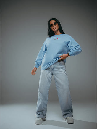 Женский свитшот Символ / Голубой