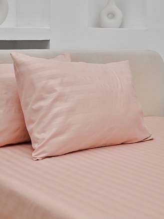 Комплект наволочек микрофибра-страйп / Пудра