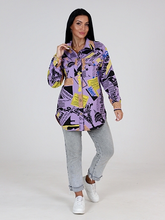 Женский жакет ЖФ-51 / Сирень с желтым