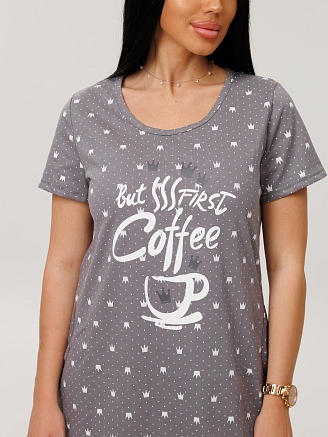 Женская туника Т-217(К) / Серо-коричневый (короны)