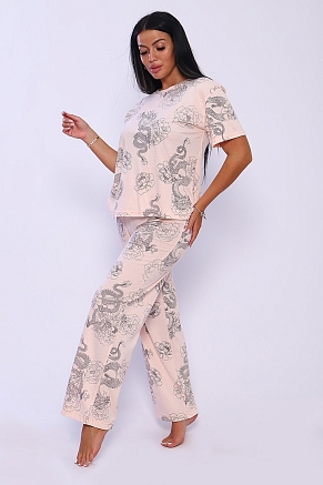 Женский комплект Драконы 933 / Розовый