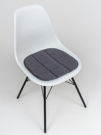 Подушка на стул с закругленными краями / Графит