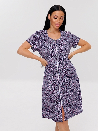 Женский халат Х-95(К) / Розовый (веточки)