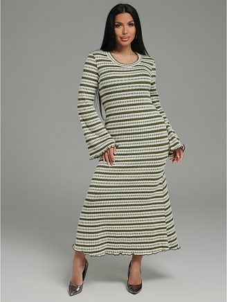 Женское платье Амелия / Бело-зеленый