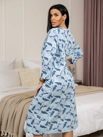 Женская ночная сорочка мод.1782/12 / Голубой