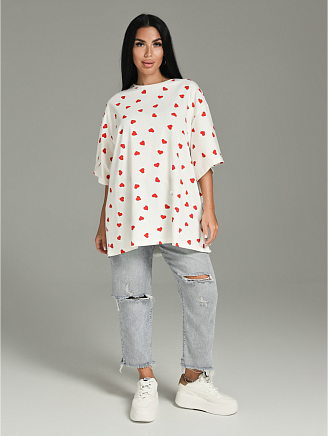 Женская футболка Ирбис / Сердца