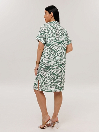Женское платье Пл-118(Мус) / Зеленый (зебра)