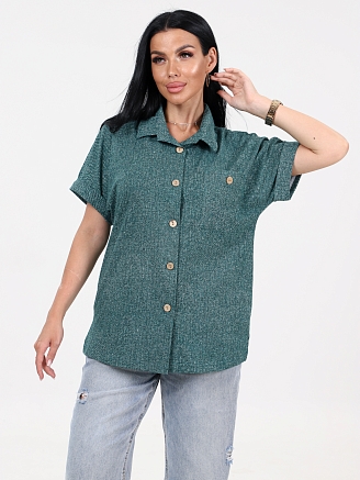 Женский жакет ЛЁН ЖК-62-РУБ / Зеленый