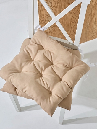 Комплект кухонных подушек на стул 2 шт. (габардин) / Бежевый