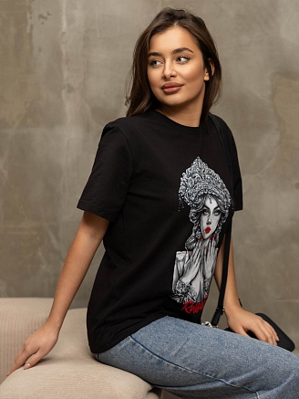 Женская футболка мод.2157/1 / Черный