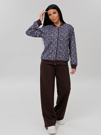 Женский костюм К-222(Фут) / Коричневый (узор)