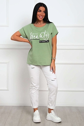 Женская футболка 29542 / оливка