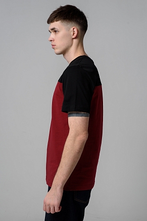 Мужская футболка 14482 / бордо+черный