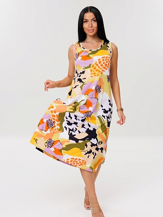 Женский сарафан С- 93(К) / Желтый (узоры)