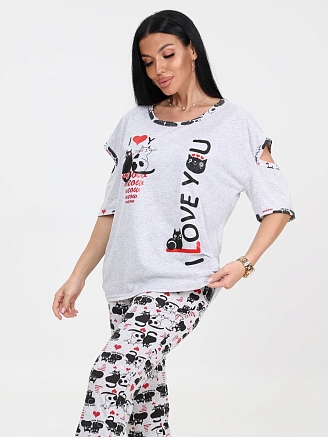 Женская пижама Миу - Миу / серый