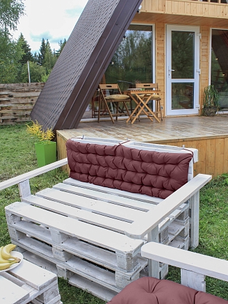 Матрас для садовой мебели / Бордовый