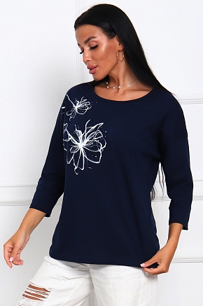 Женская футболка Дженни / чернильно-синий