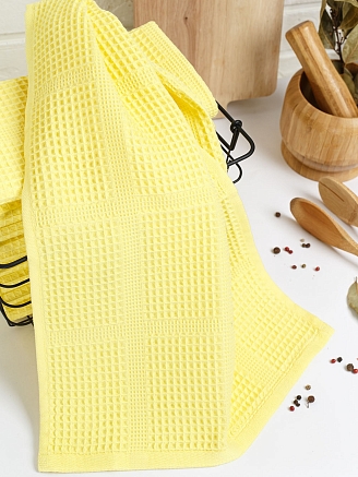 Полотенце вафельное г/к Узбекистан 260 гр/м2 / 1075-лимон